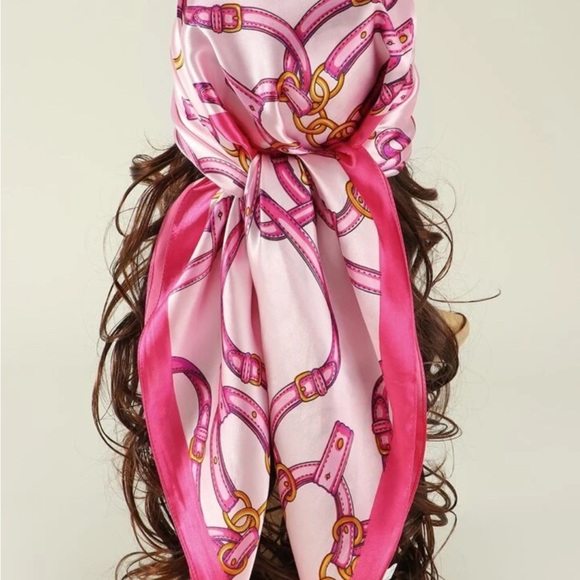 Pink and Gold Women's Scarf - Picture 6 of 6